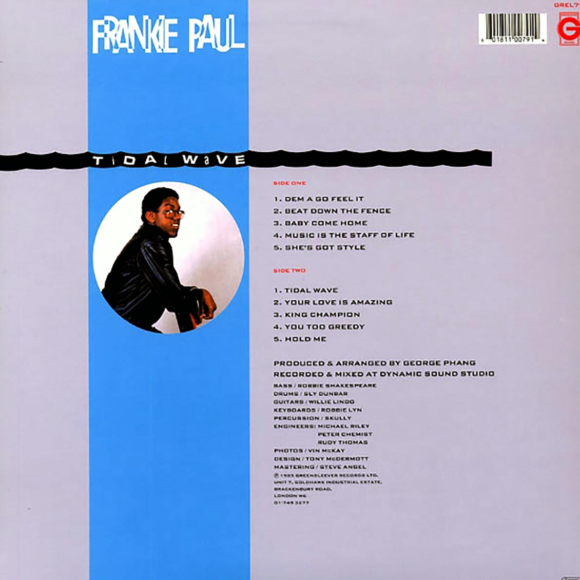 英LP Frankie Paul Tidal Wave GREL79 Greensleeves UK /00234 Tidal Wave: Frankie Paul: Amazon.fr: CD et Vinyles}