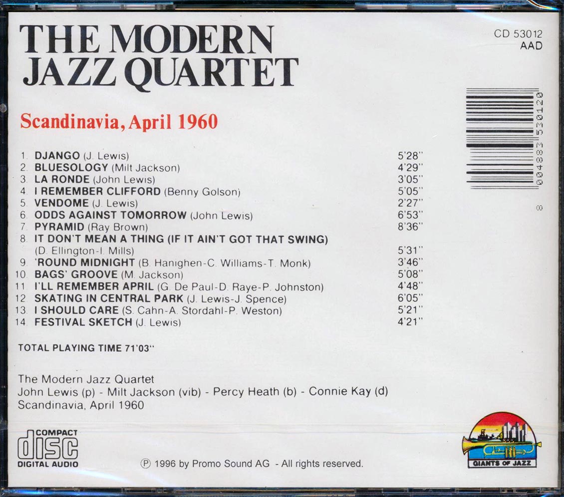 CD The Modern Jazz Quartet - In Concert: Scandinavia April