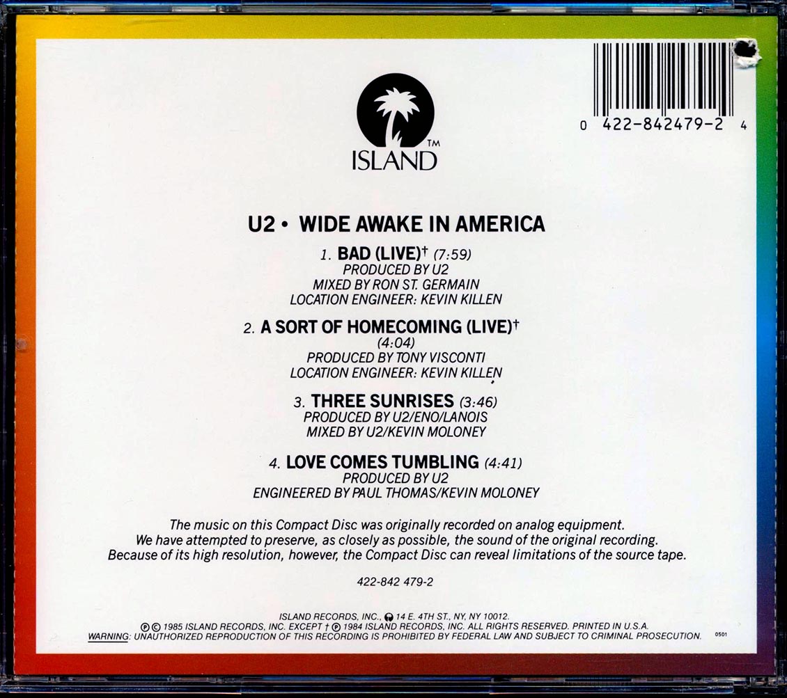 CD U2 - Wide Awake In America | eBay