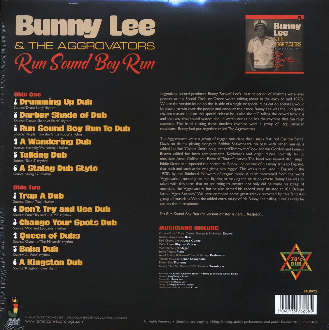 Bunny Lee & The Aggrovators - Run Sound Boy Run, Vinyl LP Kingston Sounds